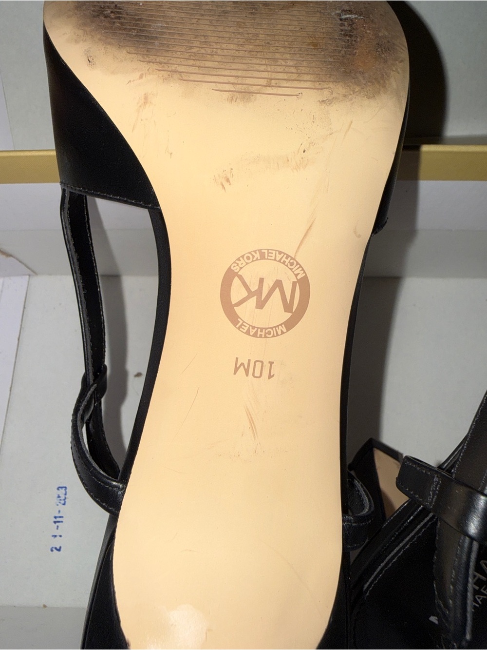 Macy's Black Leather Slingback Heel